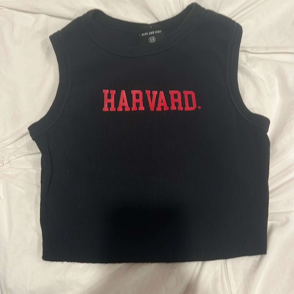 Hype and Vice Harvard cropped tank top in black